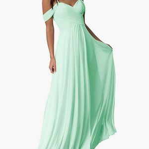 WuliDress Women's Off The A Line Bridesmaid Dress Ruched Prom Party Evening Gown